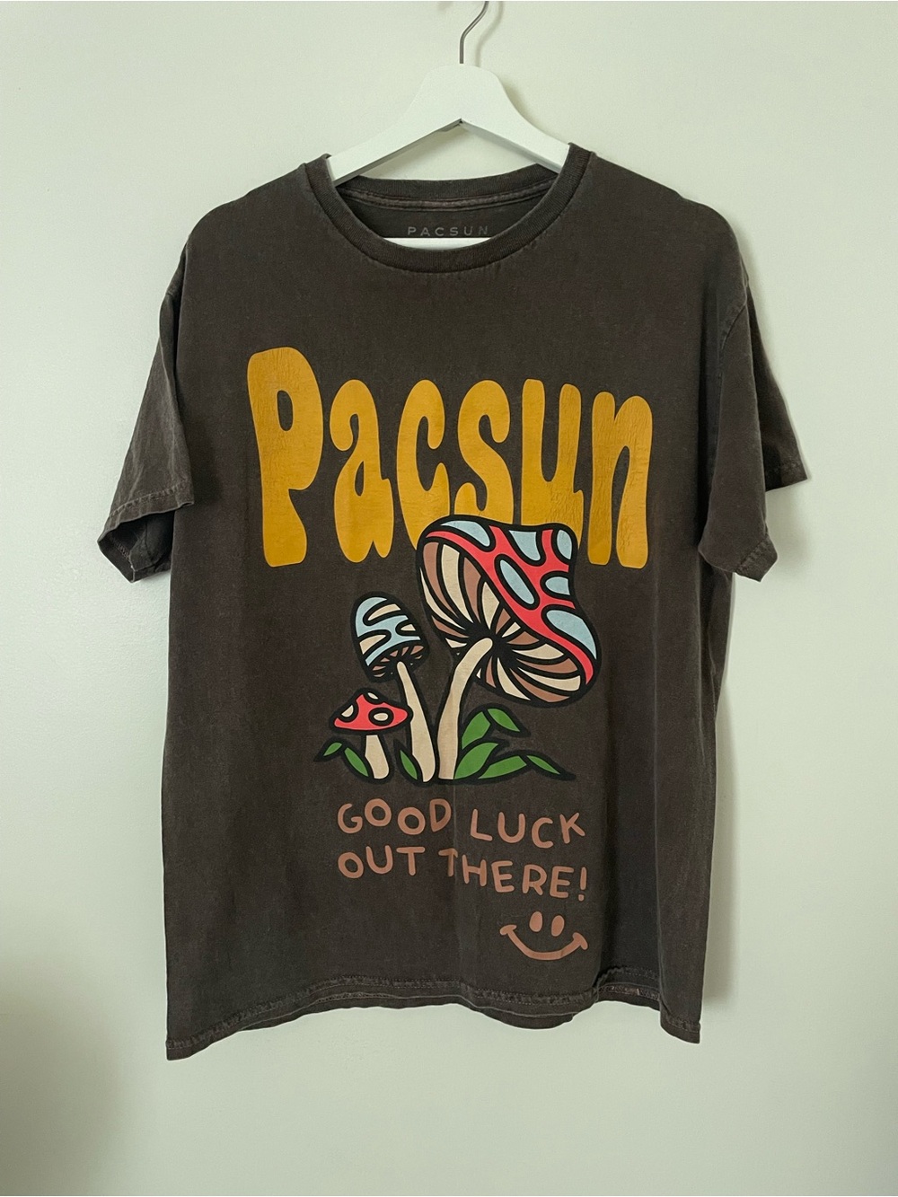 PacSun Brown Logo Tee with Subtle Print